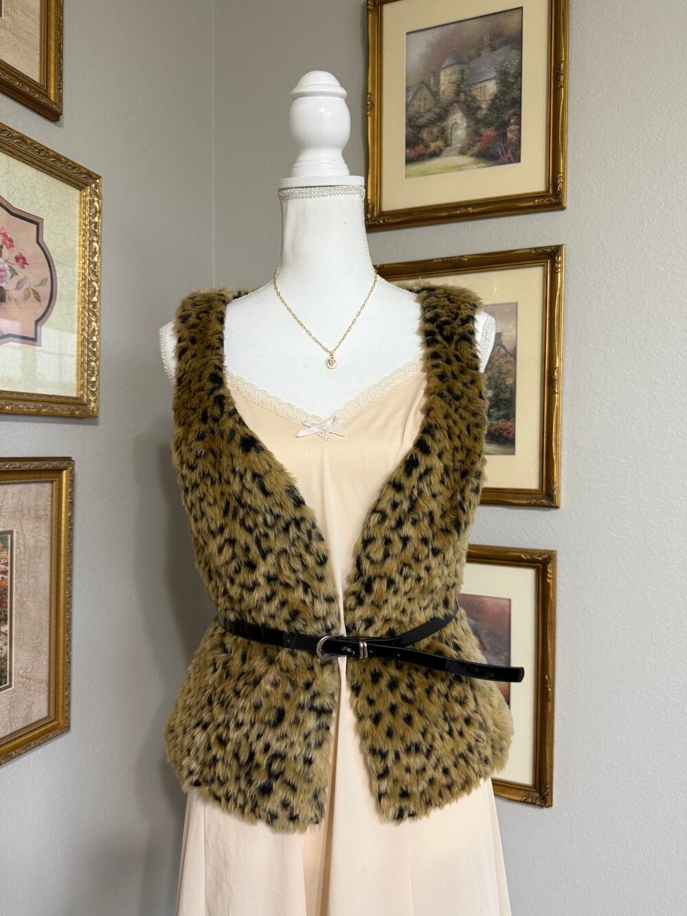 Faux Fur Doe Print Vest